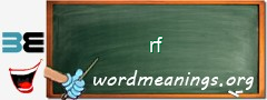 WordMeaning blackboard for rf